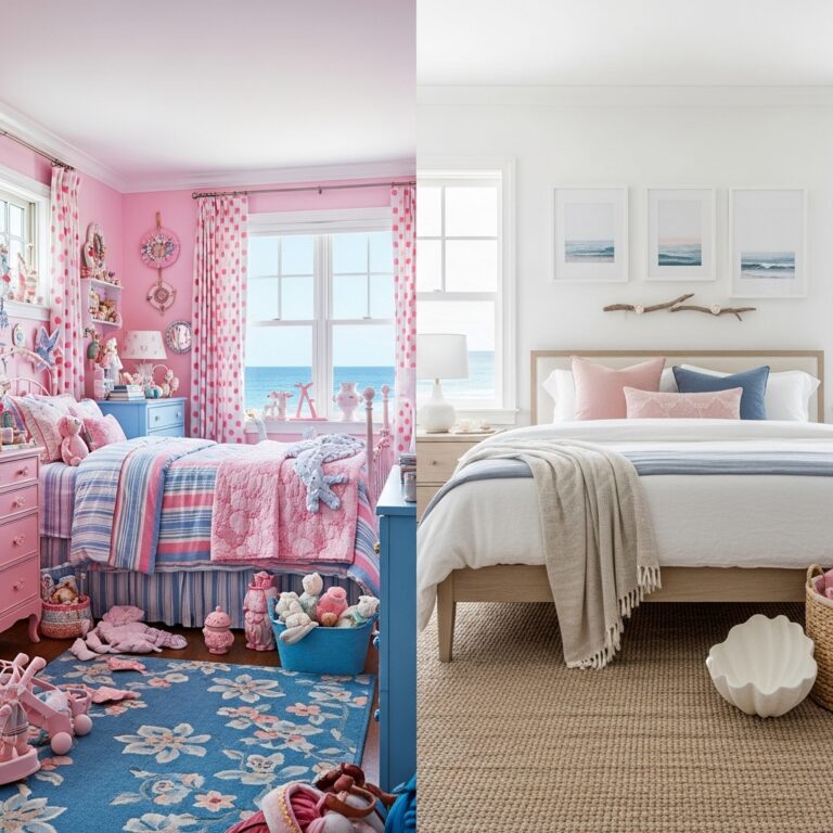 blue and pink coastal bedroom ideas