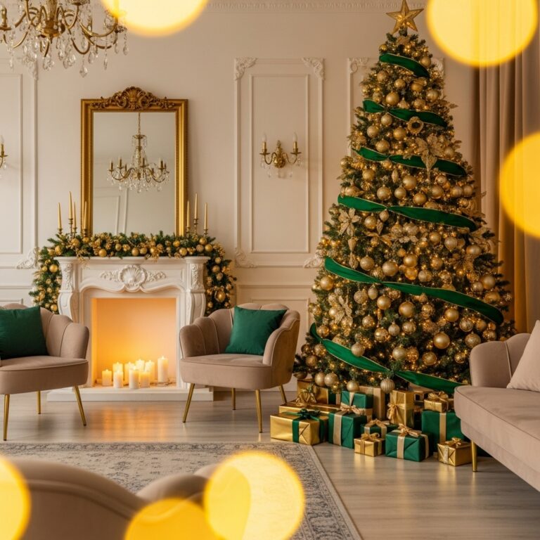 Gold & Green Christmas Decor